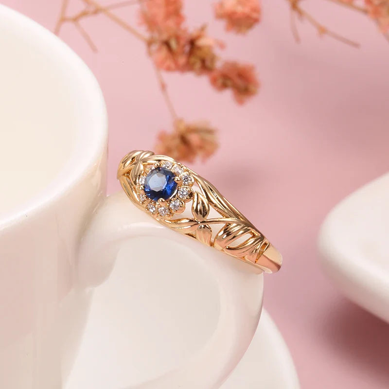 Graceful Rose Gold Sapphire Ring