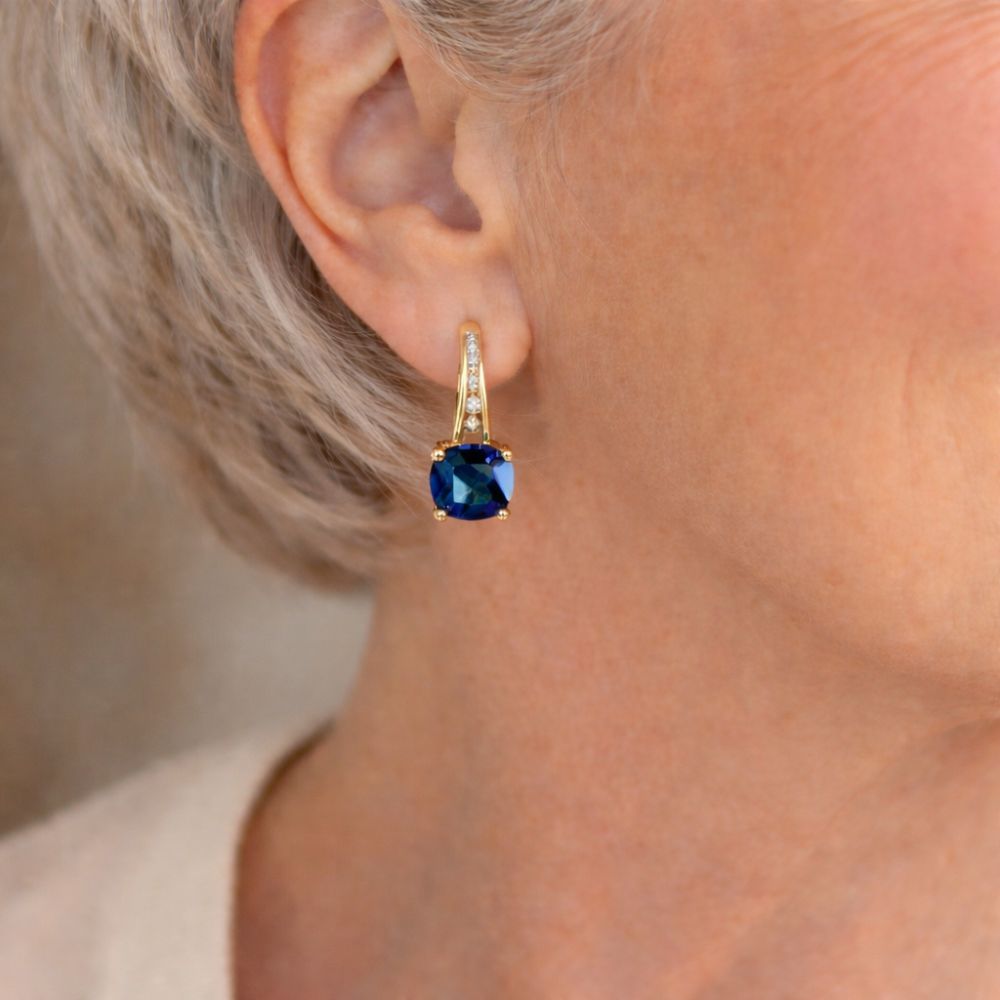 Sapphire Orbit Hoop Earrings