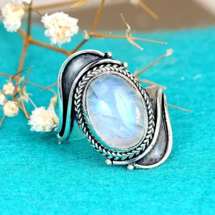 Elizabeth Moonstone Statement Ring