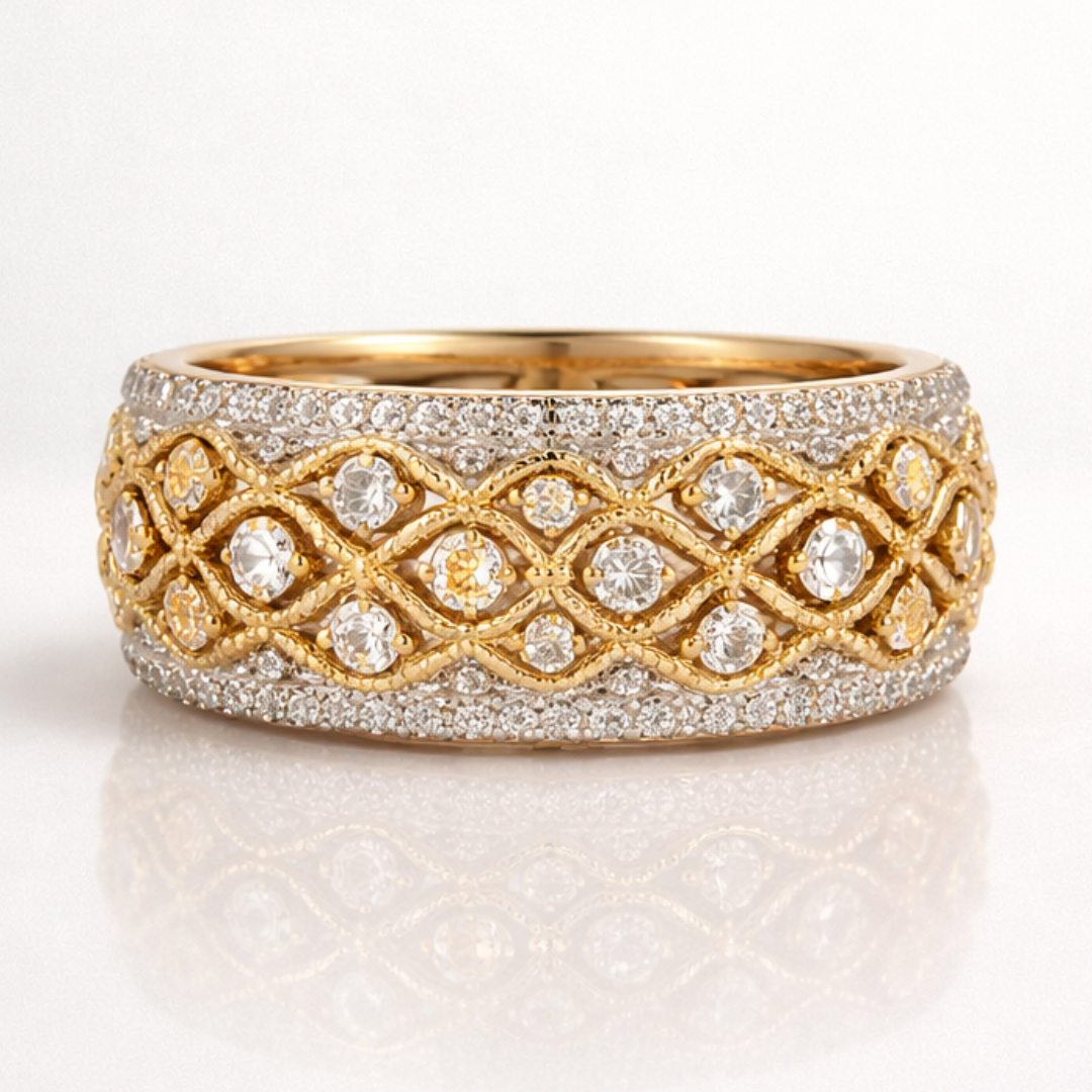 Gold Pavé Harmony Ring