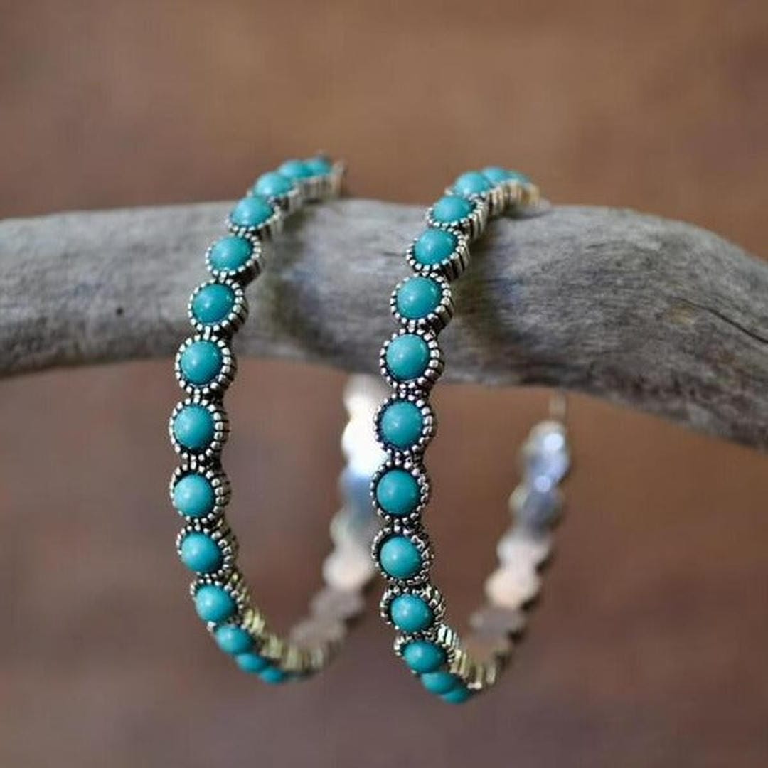 Vintage Turquoise Circular Earrings