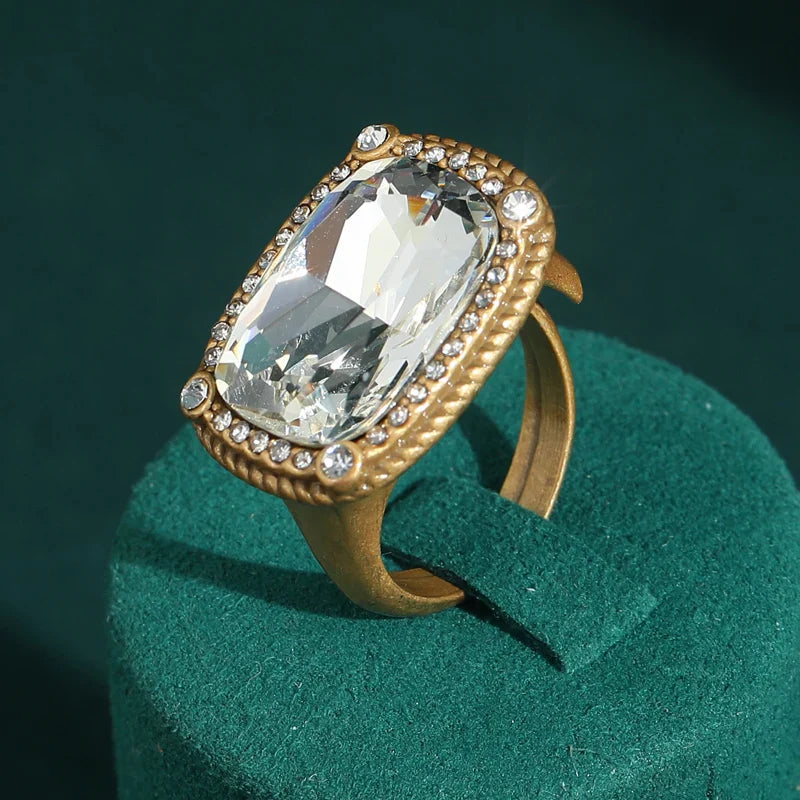 Sophisticated Square Zircon Ring