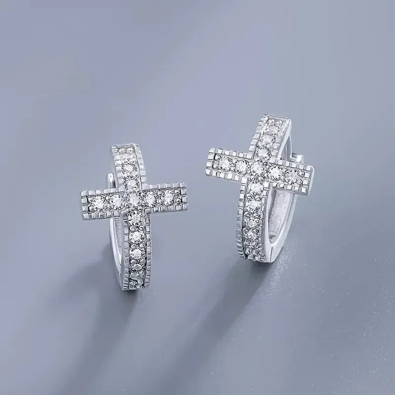 Exquisite Cross Hoop Earrings