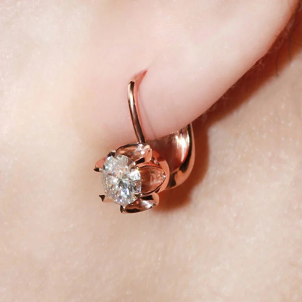 Elite Rose Gold Flower Earrings