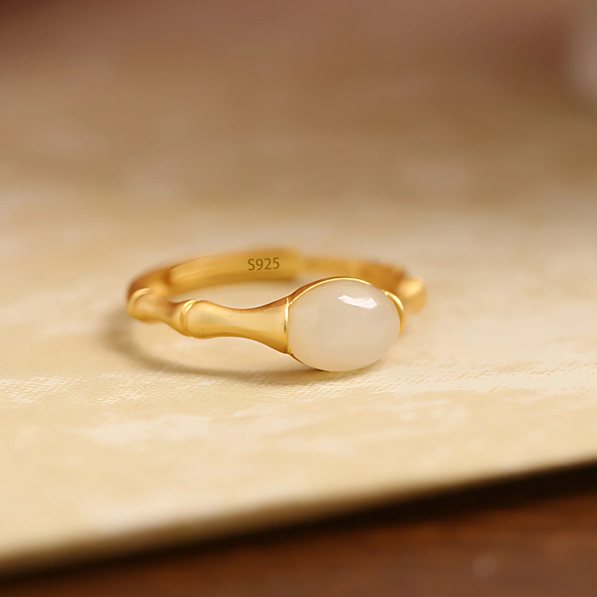 Polished Pearl Bamboo Ring