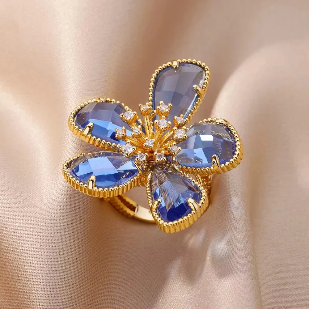 Golden Petal Bloom Ring
