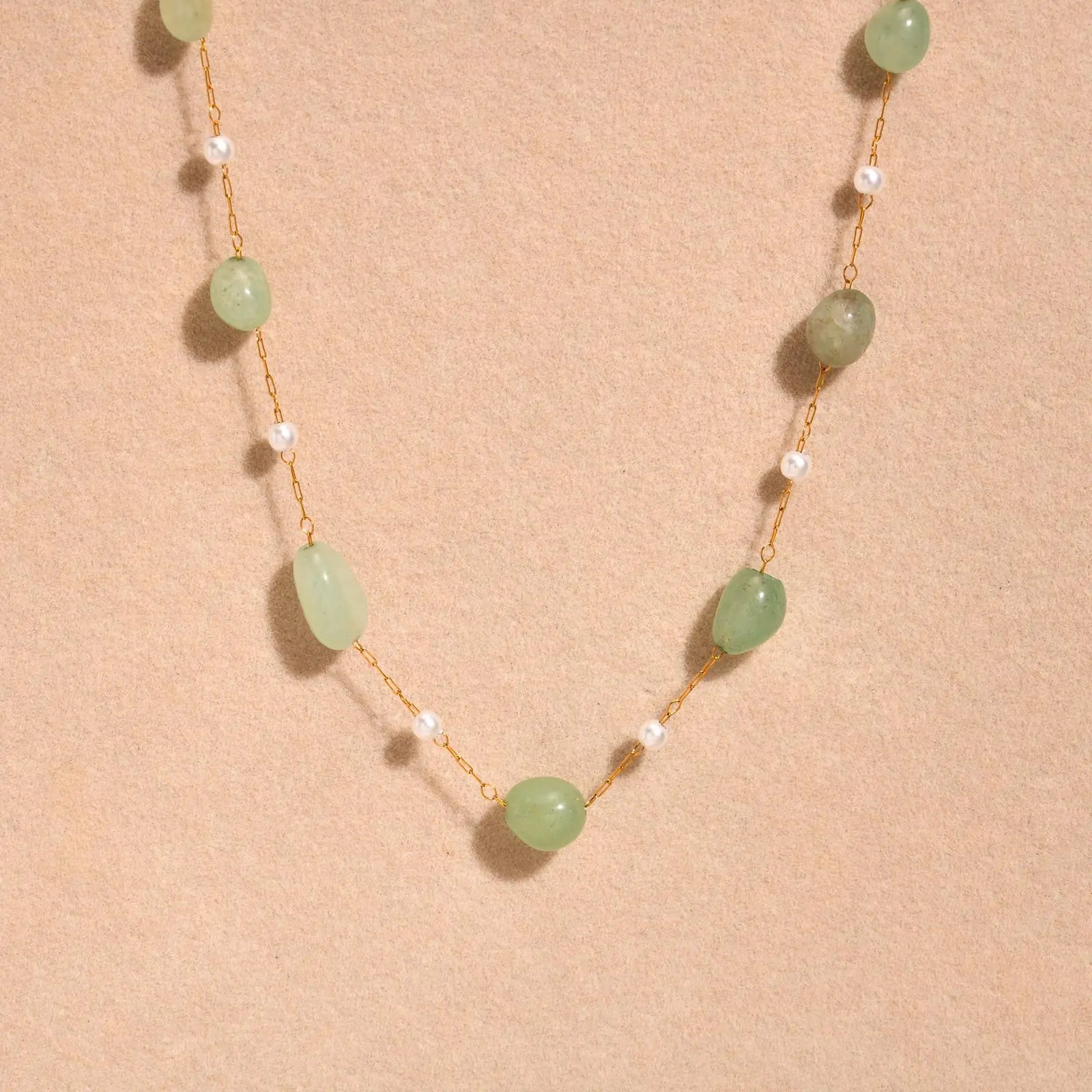 Bohemian Beaded Pearl Chain Necklace