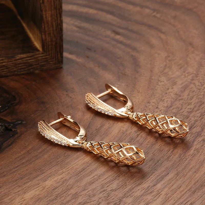 Majestic Sculpted Grid Accent Dangles