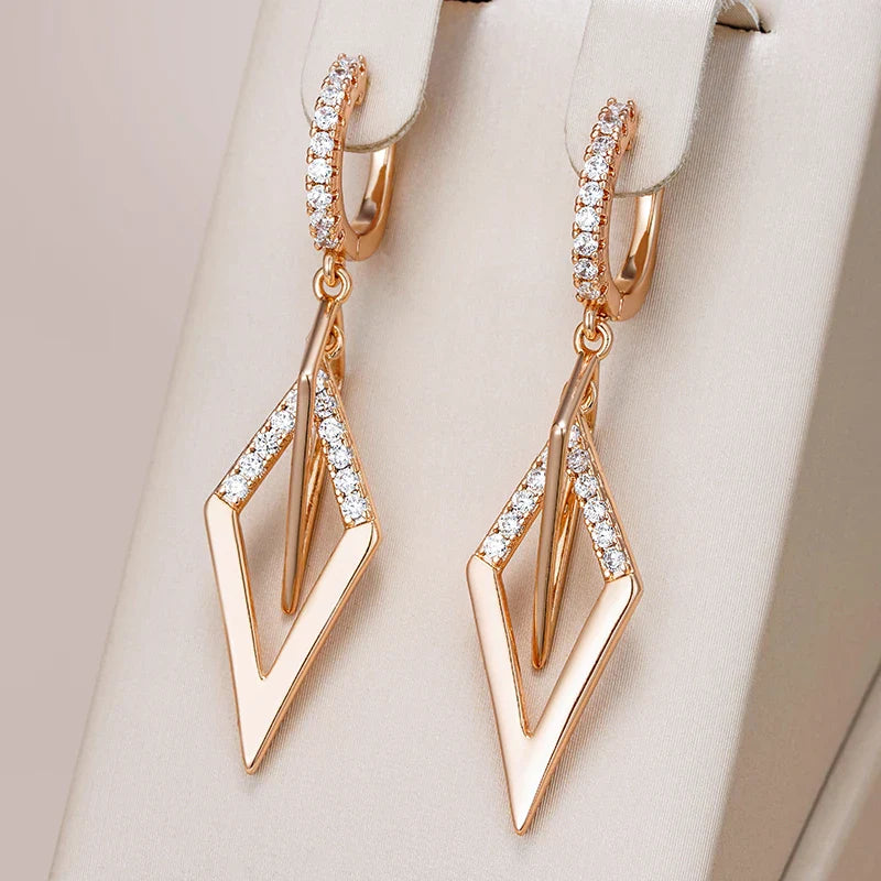 Lavish Angular Shimmering Earrings