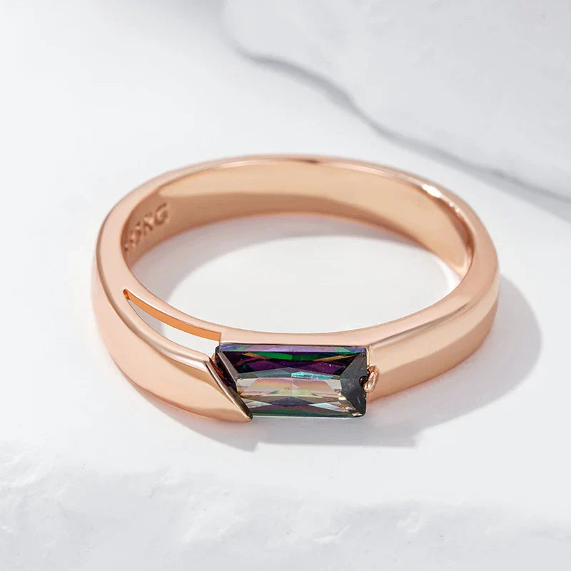 Hot Square Colorful Zircon Ring