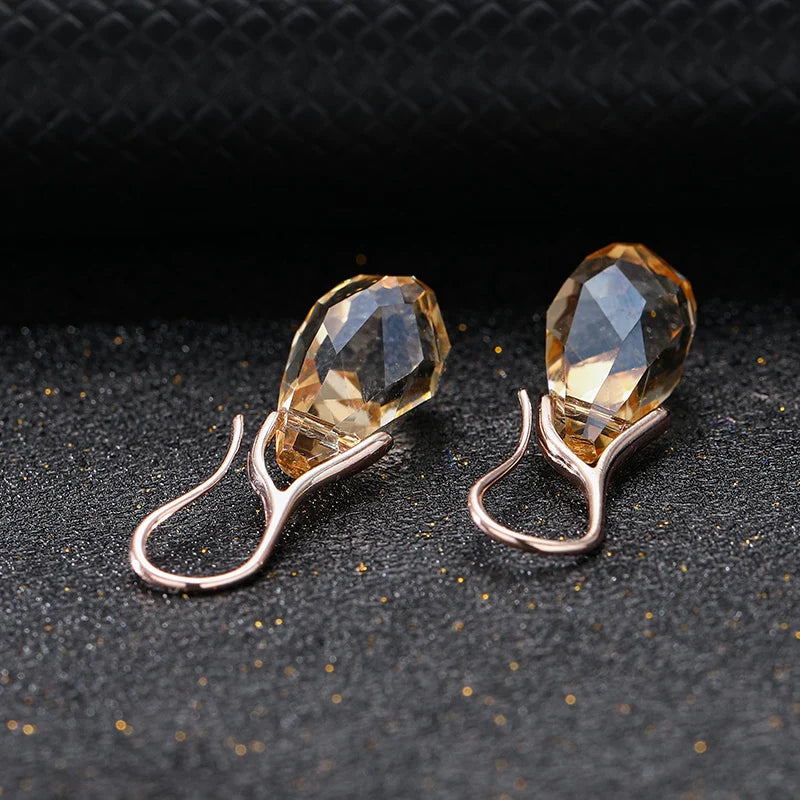Prestigious Amber Teardrop Hook Earrings