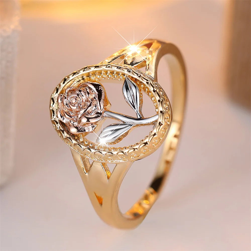 Irregular Rose Gold Flower Ring