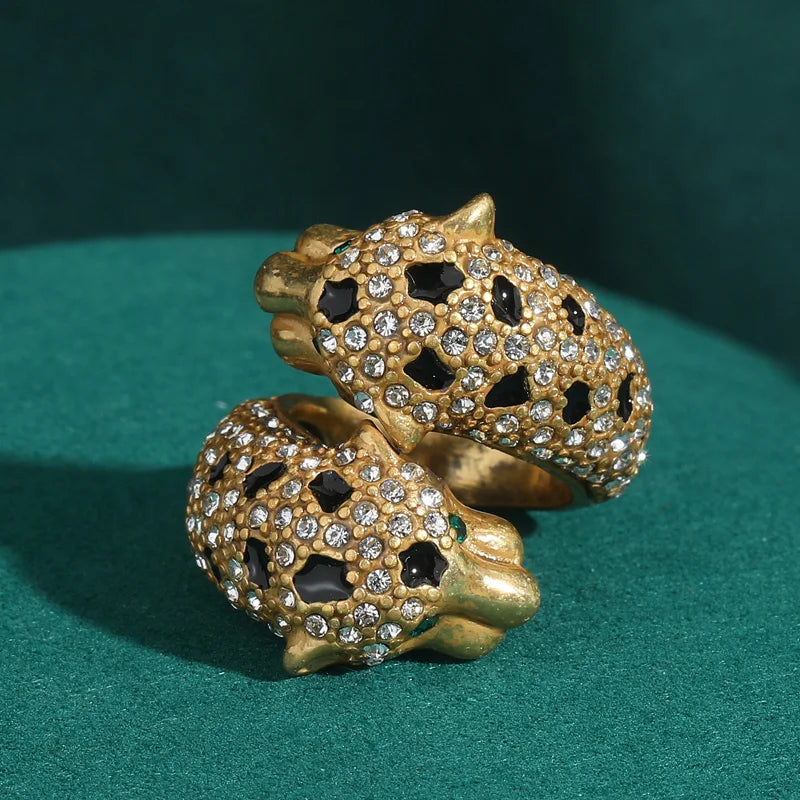 Artistic Leopard Zirconia Statement Ring