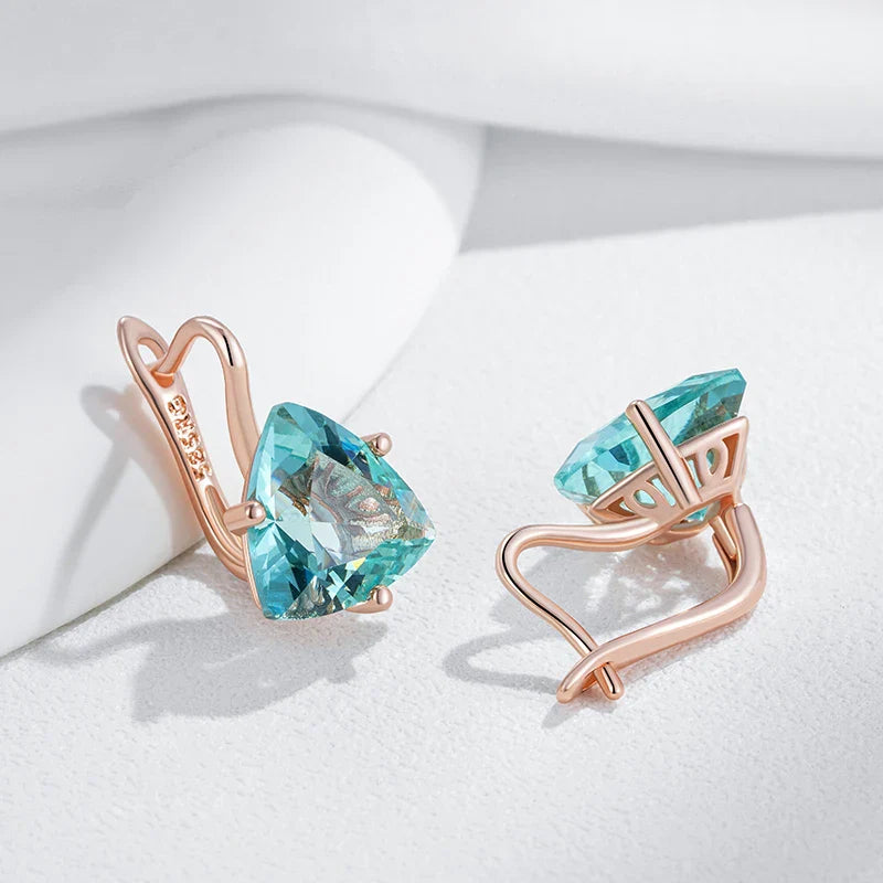 Prestigious Triangle Zircon Dangle Earrings