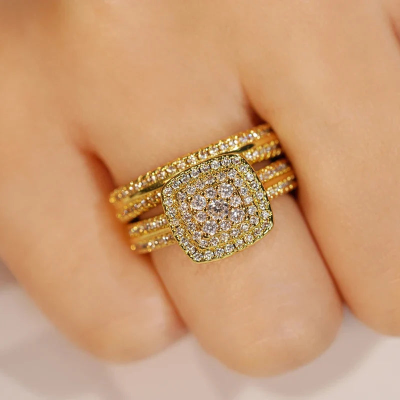 Dazzling Inlaid Zirconia Ring
