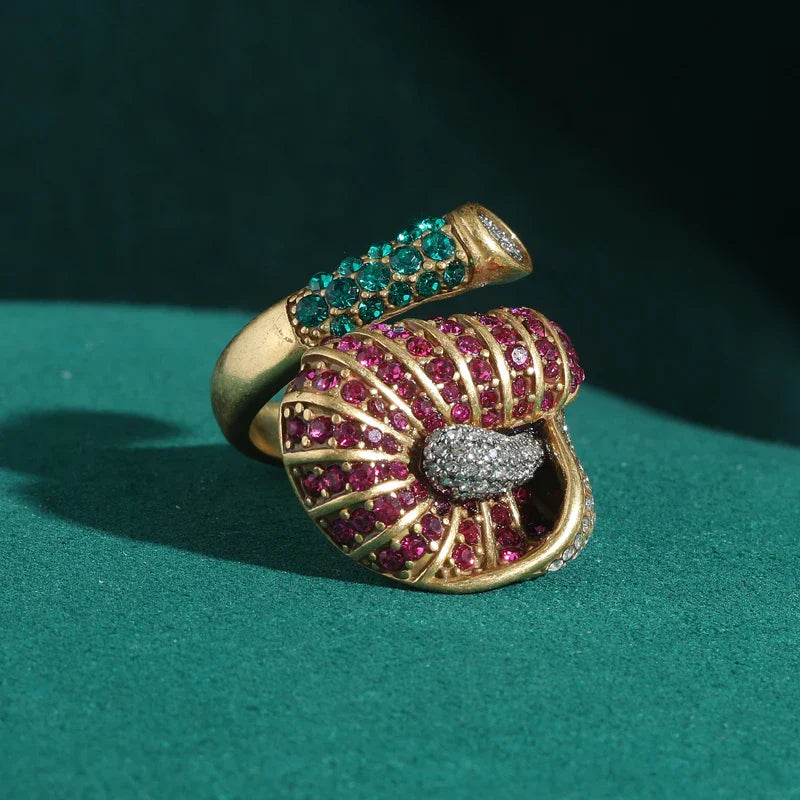 Abstract Flower Crystal Ring