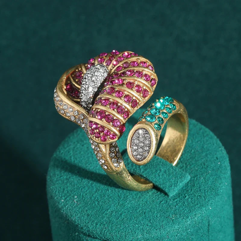 Abstract Flower Crystal Ring