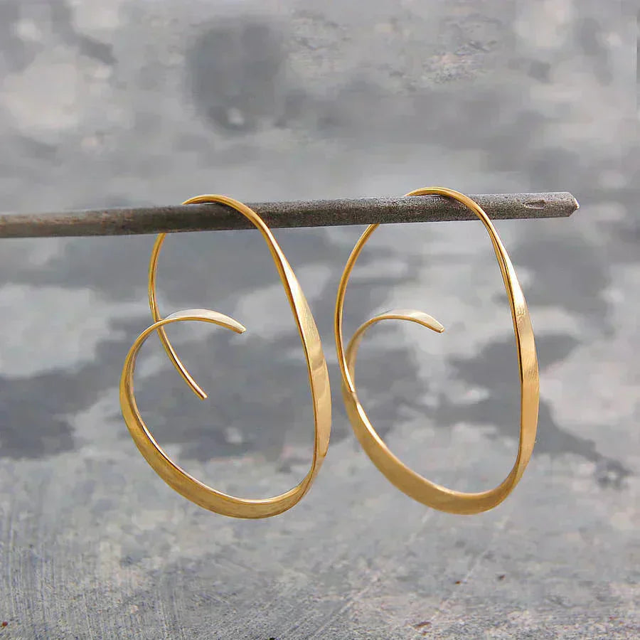 Bold Spiral Gold Earrings