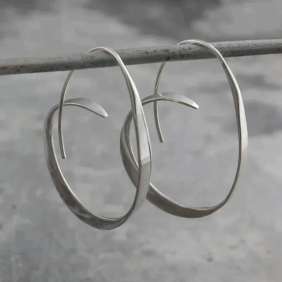 Bold Spiral Gold Earrings