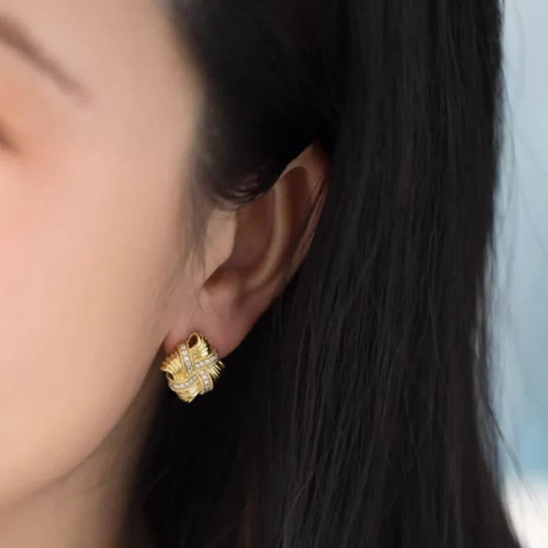 Delicate Cross Weave Earrings