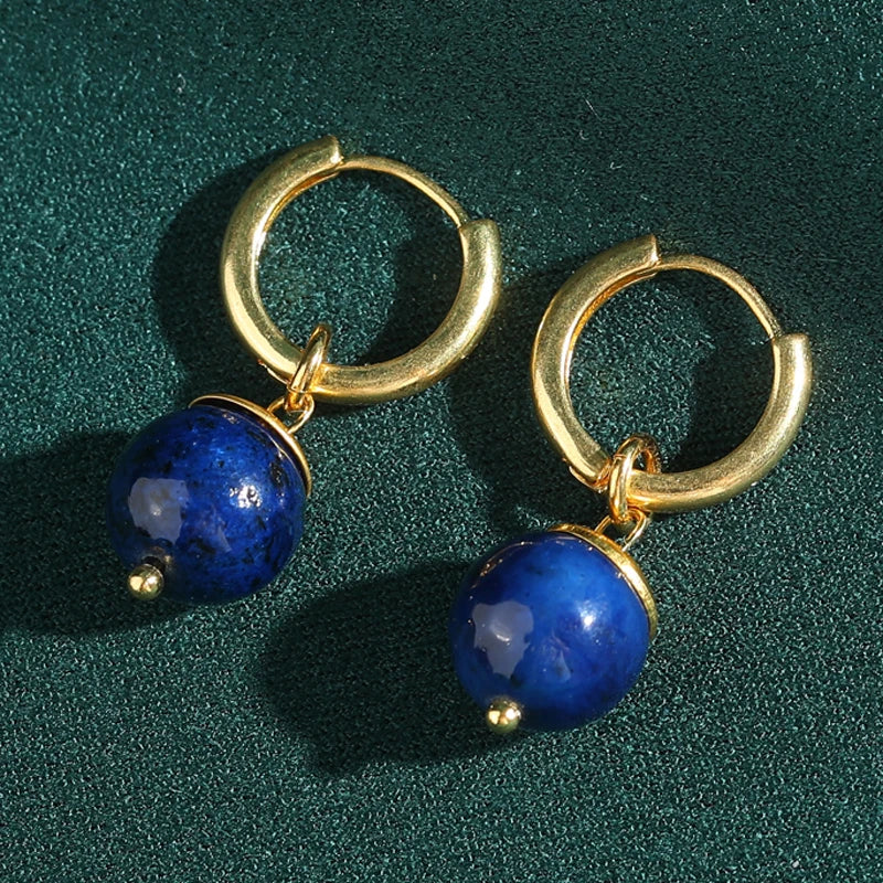 Modern Sphere Pearl Gold Earrings