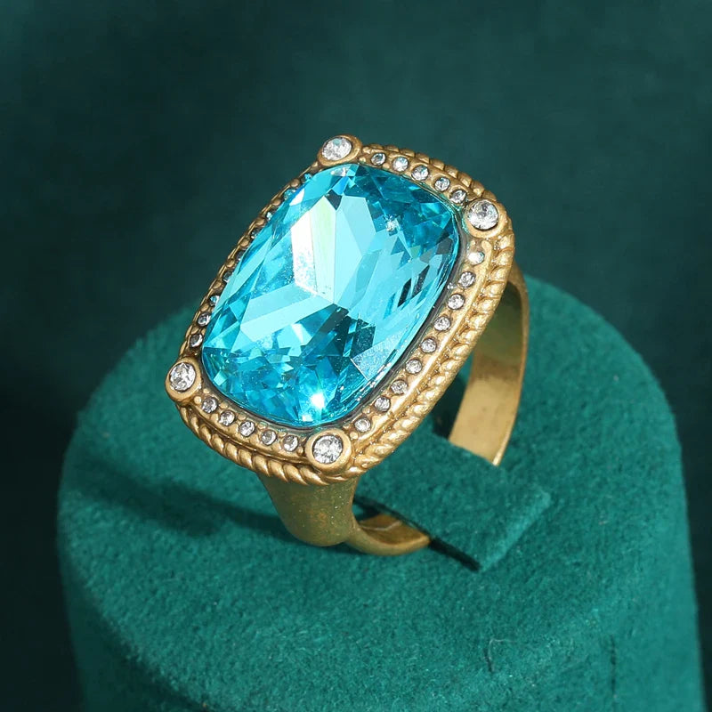 Sophisticated Square Zircon Ring