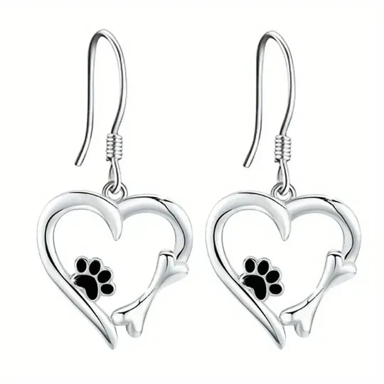 Paw Accent Drop Earrings