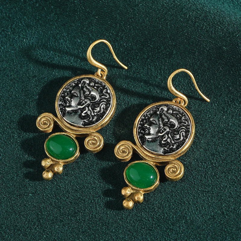 Artistic Carving Pearl Drop Earrings