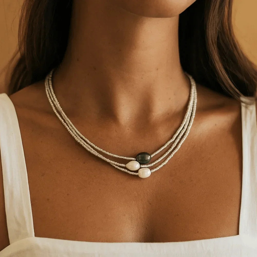 Antique Lustre Pearl Gold Necklace