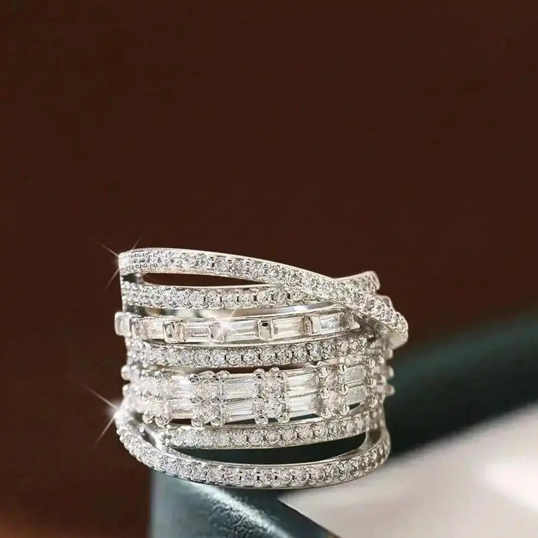 Exquisite Multi Layer Silver Ring
