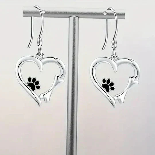 Paw Accent Drop Earrings