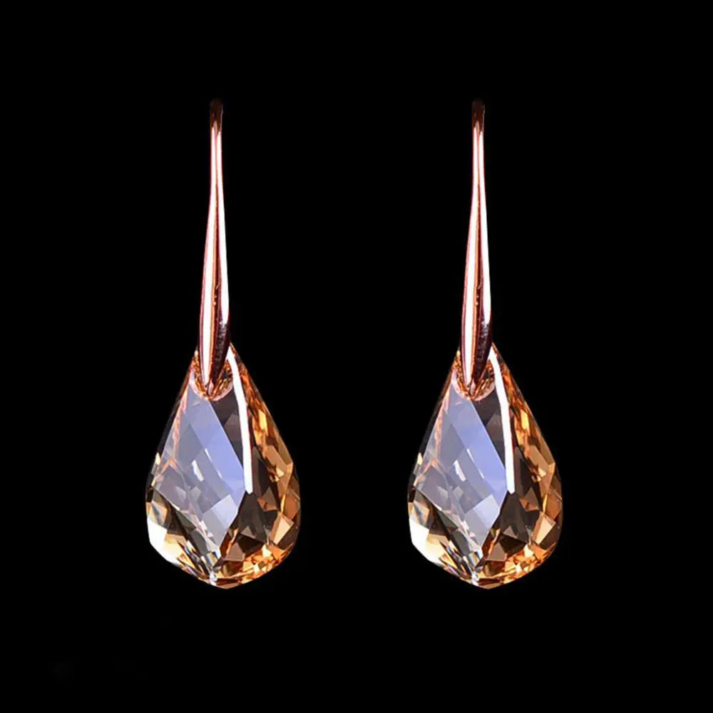 Prestigious Amber Teardrop Hook Earrings