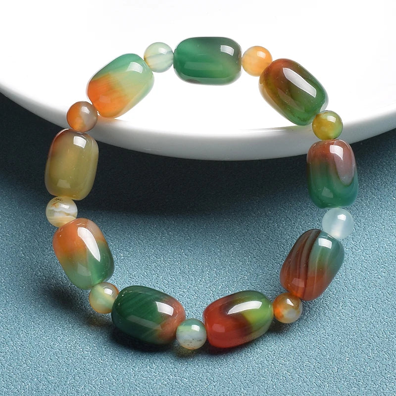 Barrel Jade Beaded Bracelet