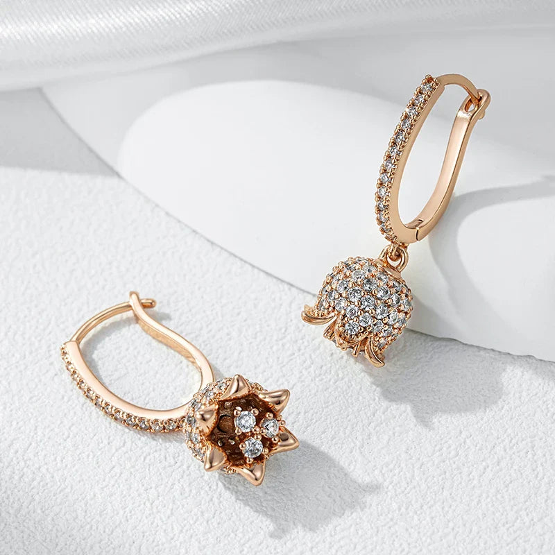 Radiant Floral Hoop Dangle Earrings