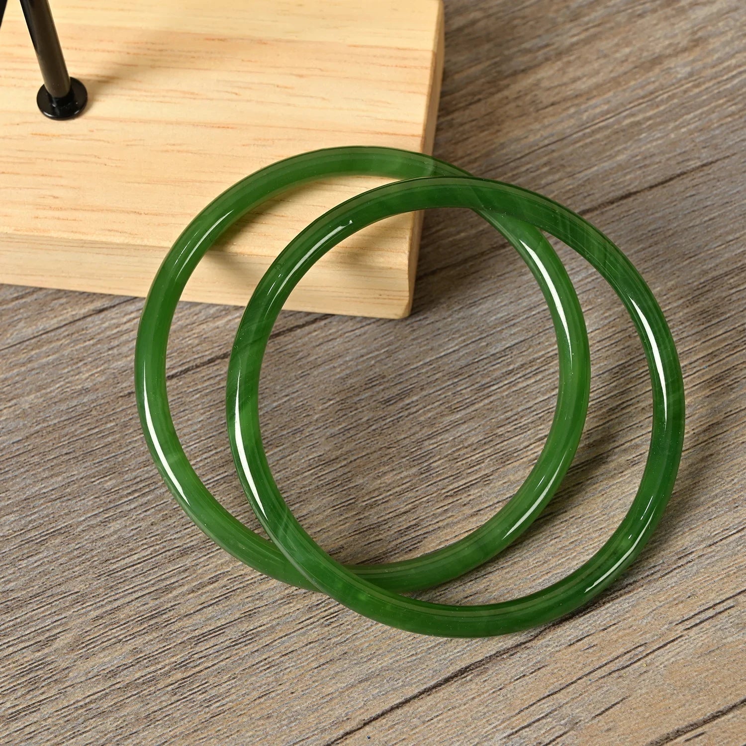 Polished Glass Jingle Bangles
