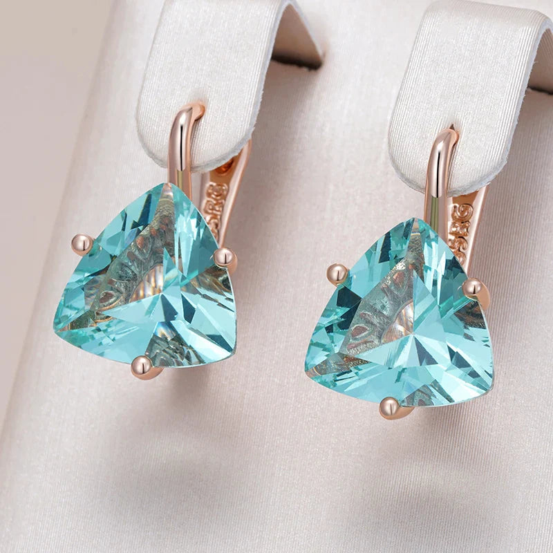 Prestigious Triangle Zircon Dangle Earrings