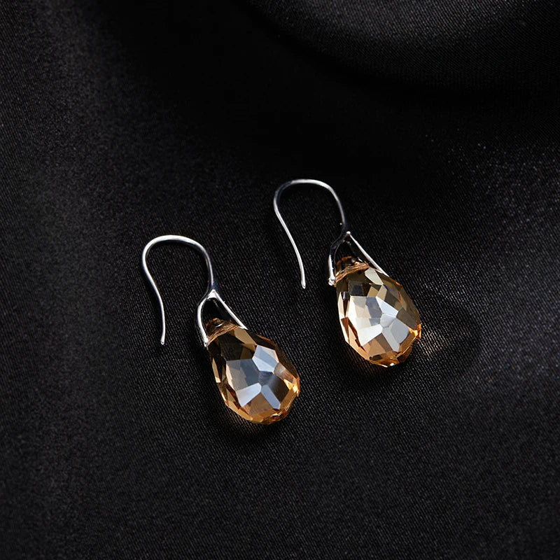 Prestigious Amber Teardrop Hook Earrings
