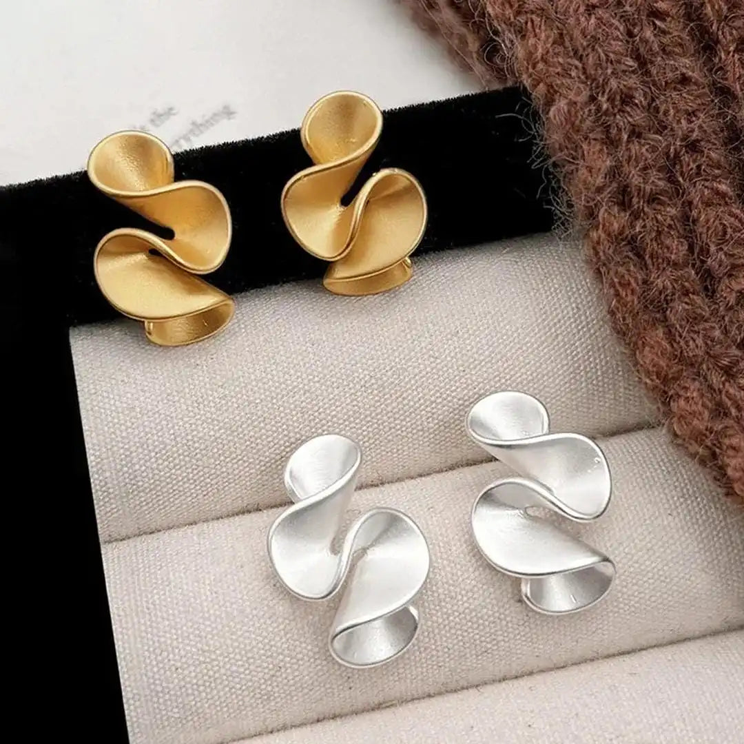 Sterling Silver Gold Flower Stud Earrings