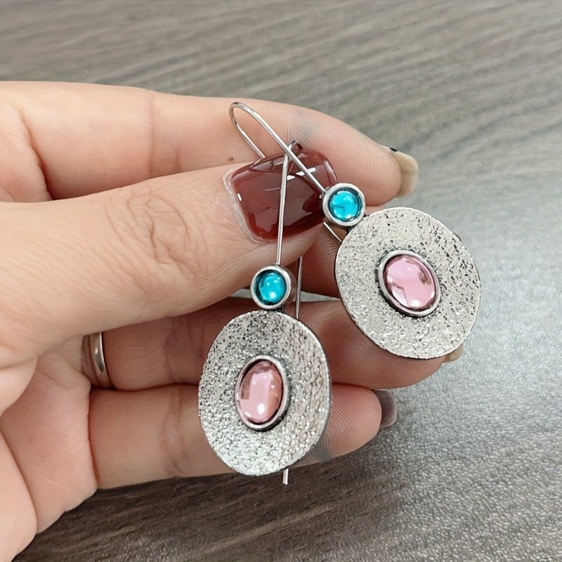 Circular Zirconia Pendant Earrings