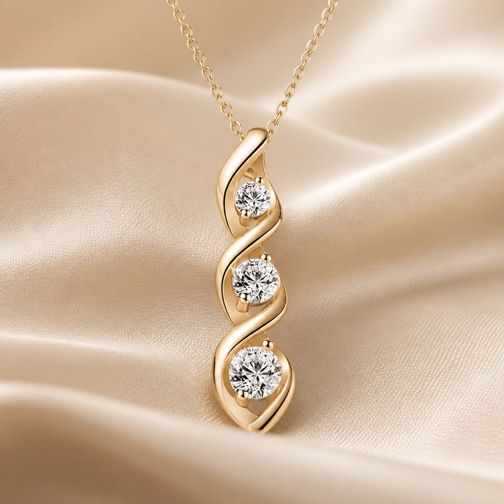White Gold Infinity Zirconia Necklace