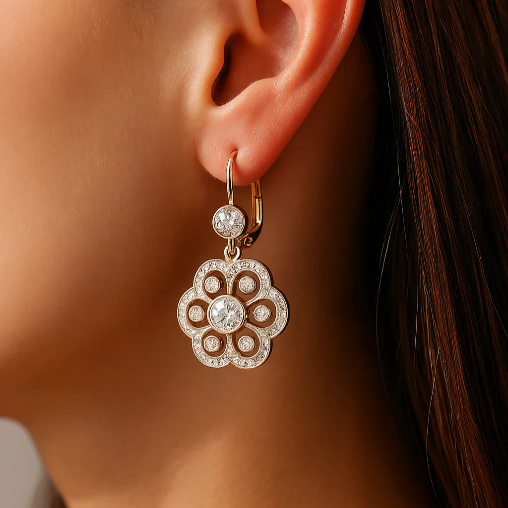 Crystal Mandala Retro Earrings