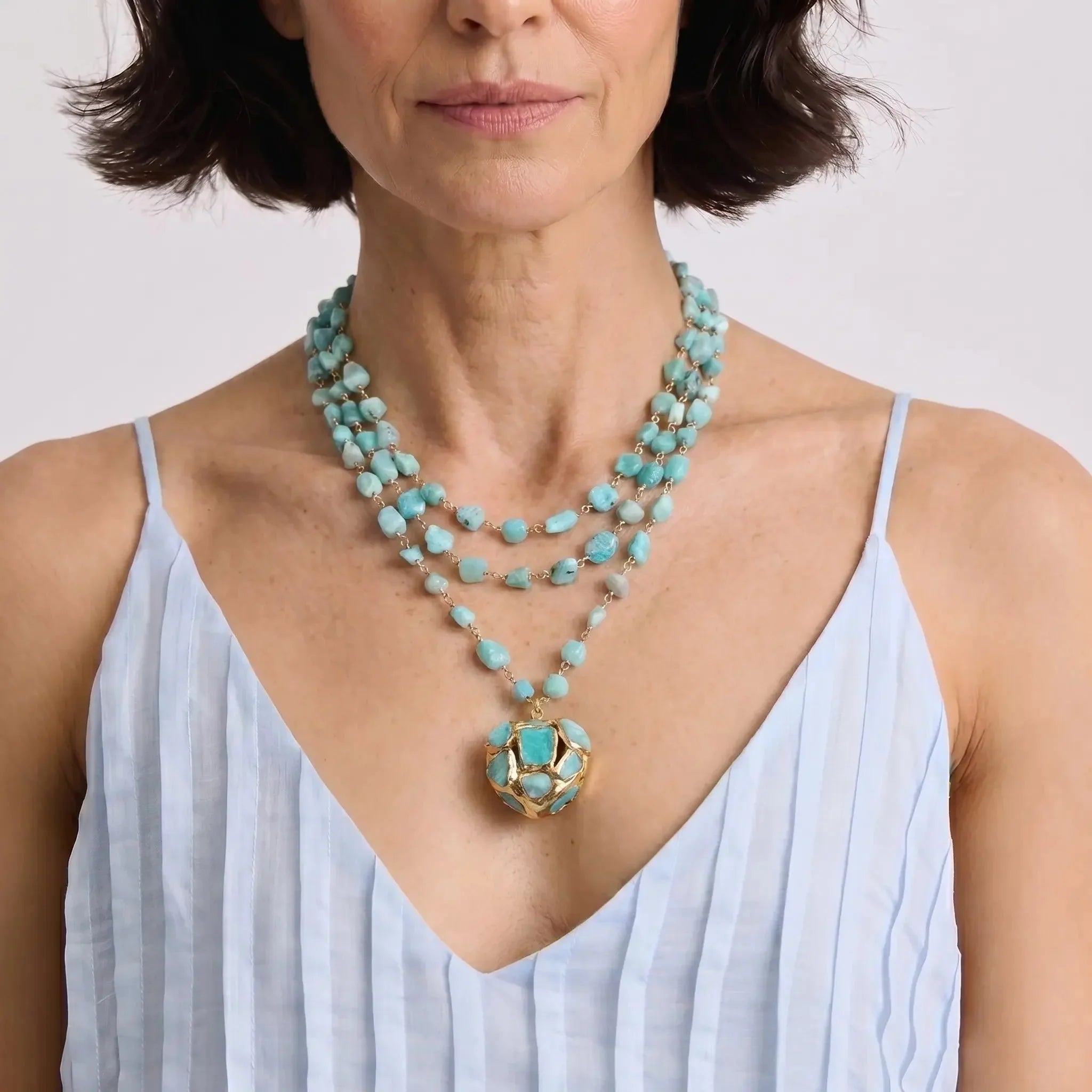 Aqua Aurora Pendant Necklace