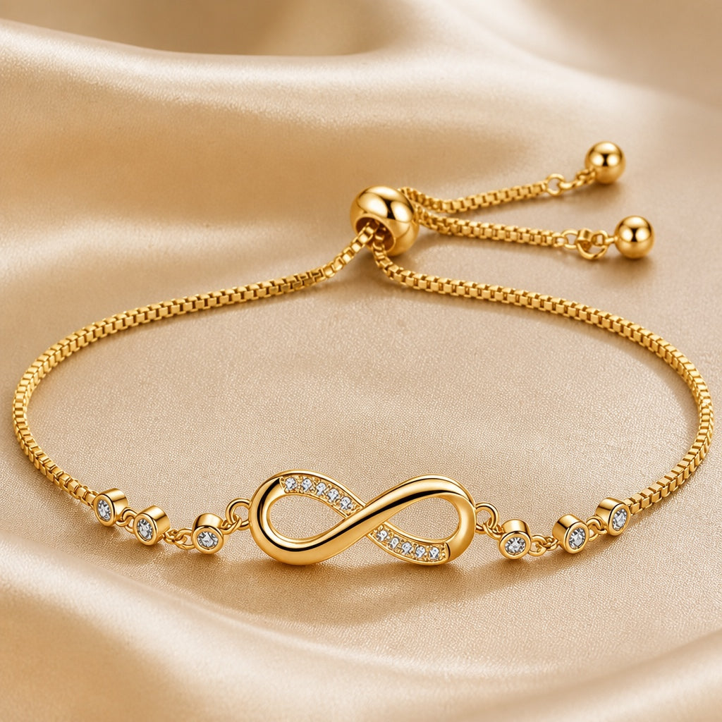 White Gold Infinity Slider Bracelet