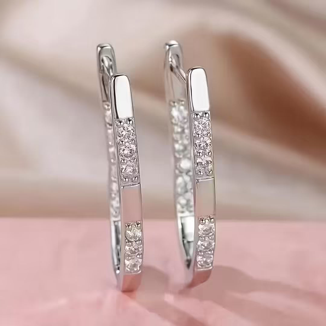 Sophisticated Earrings with Zirconia Stones