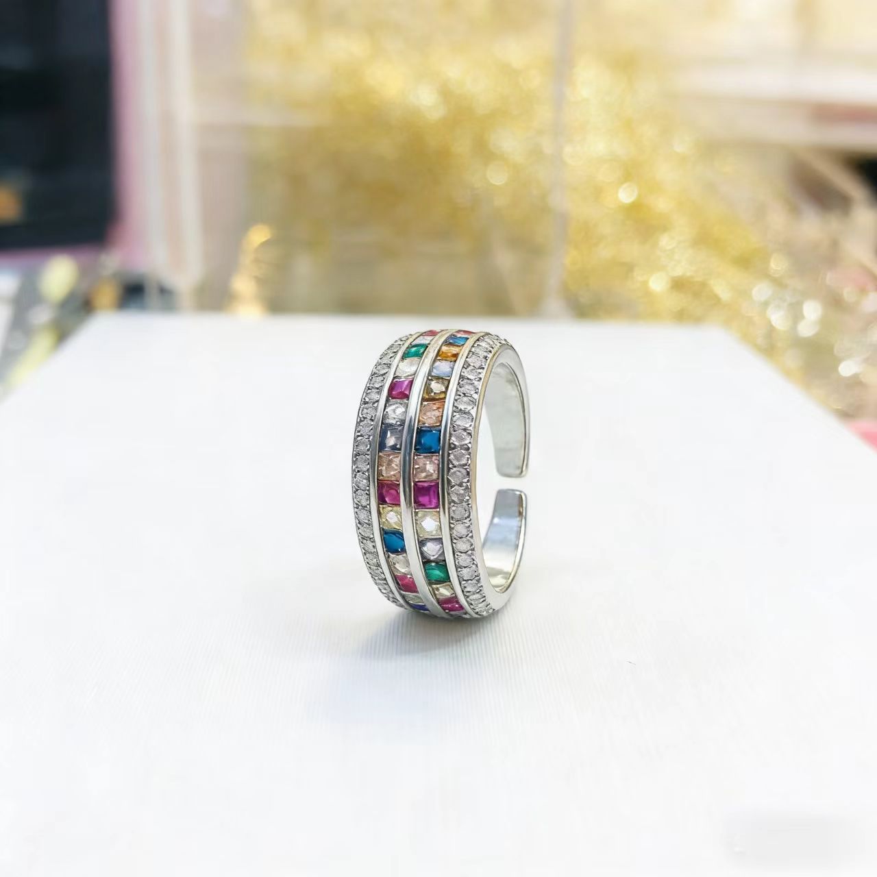 Rainbow Stone Elegant Ring