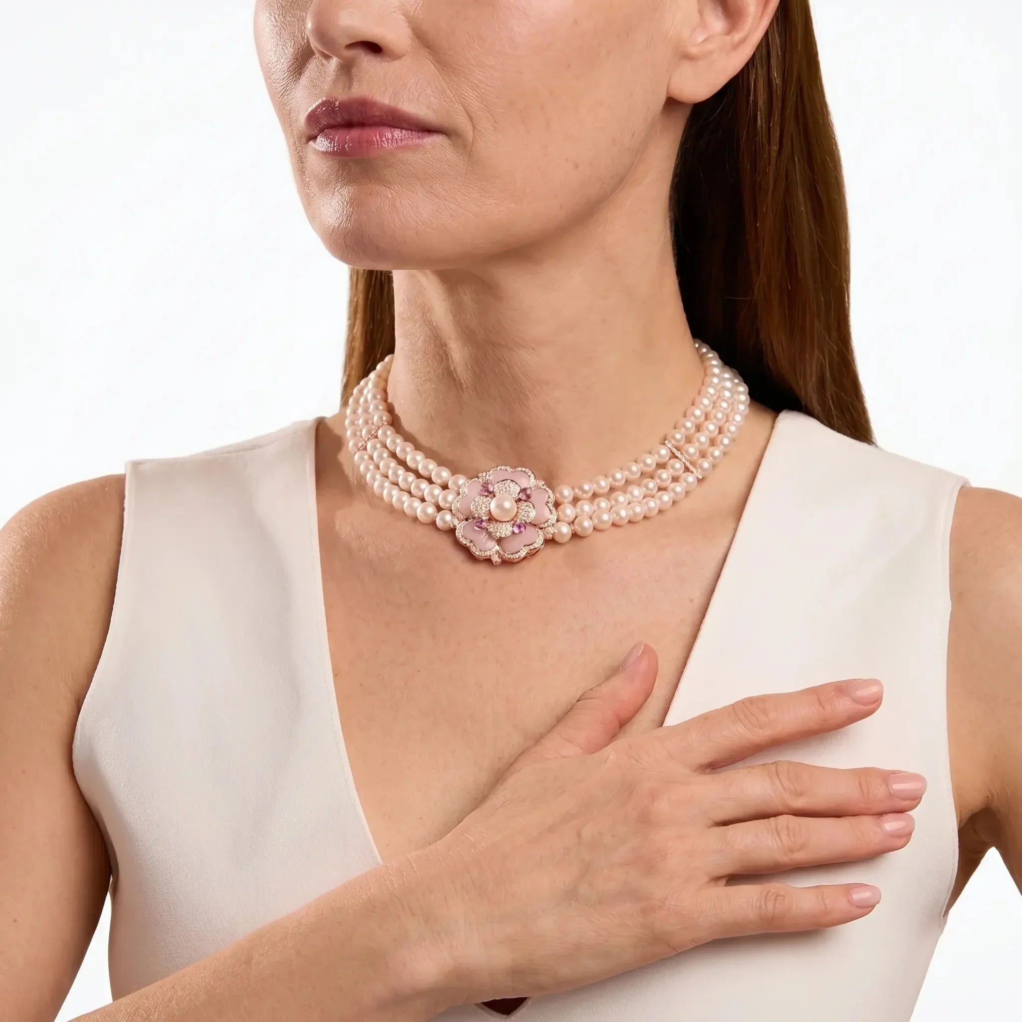 Blush Bloom Pearl Necklace