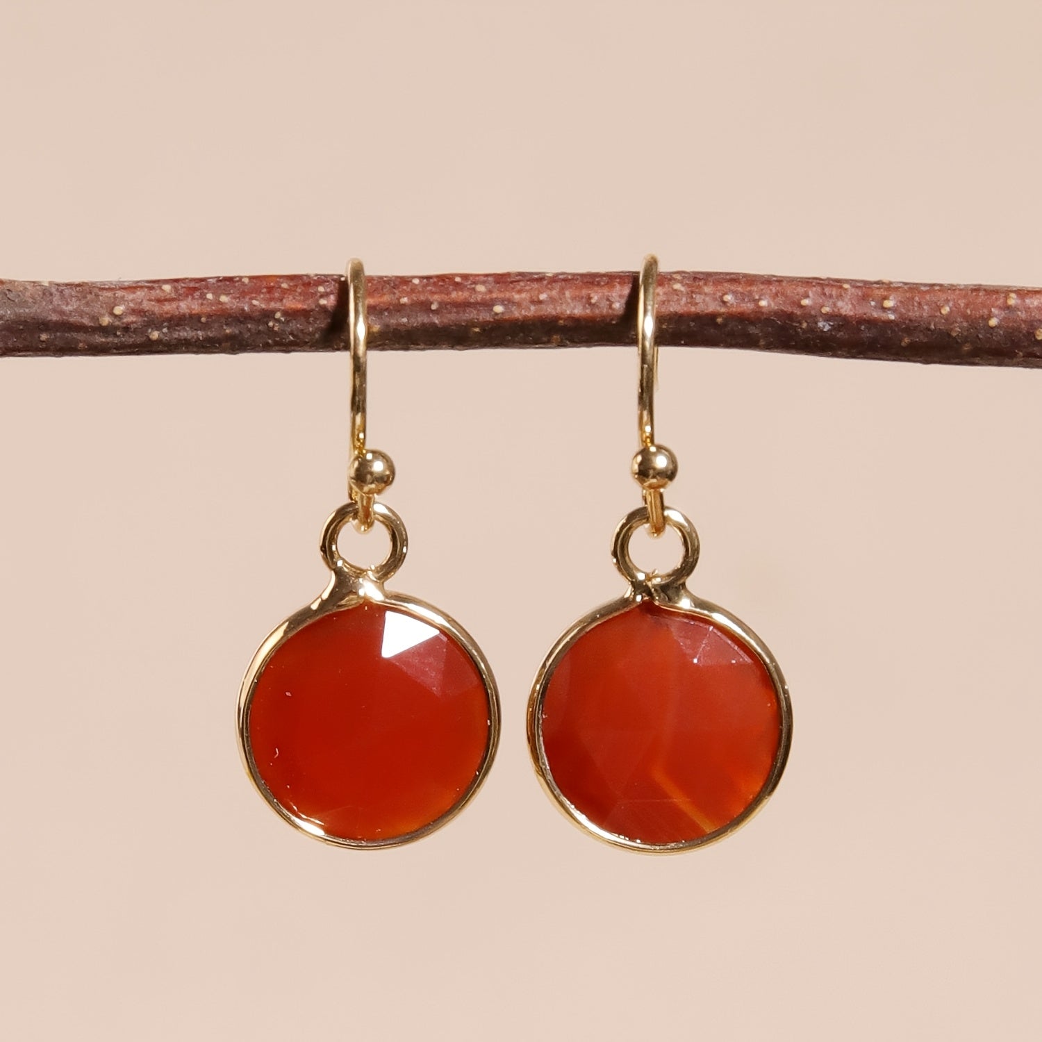 Bohemian Gold Flat Round Earrings
