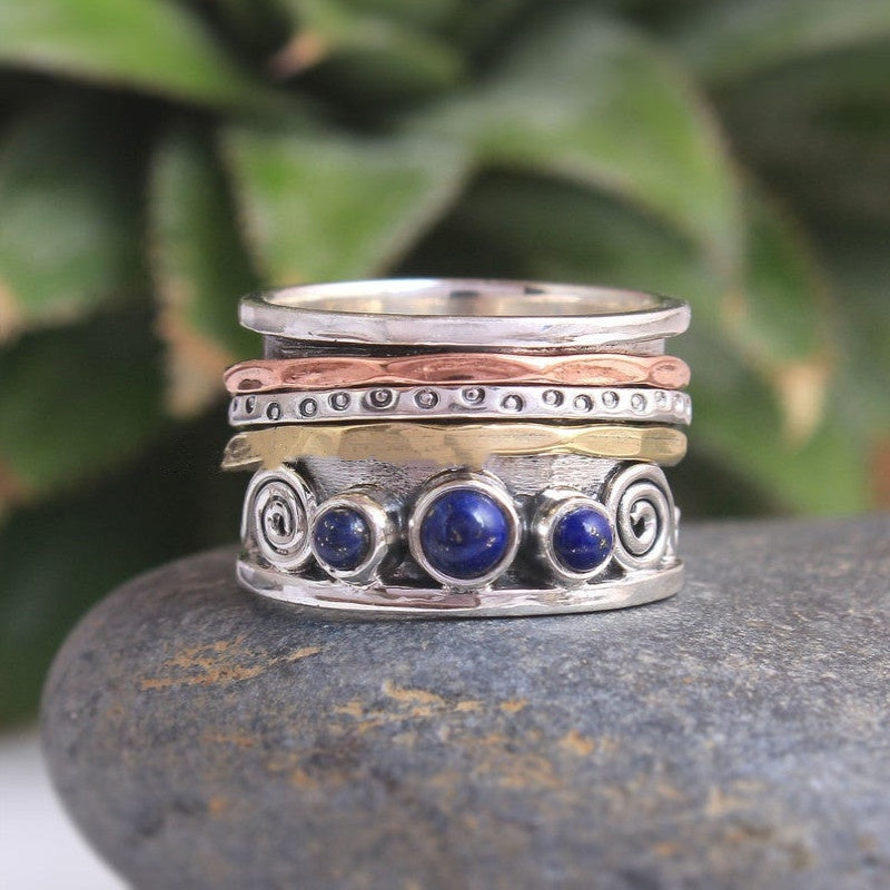 Vintage Silver Bohemian Hollow Ring