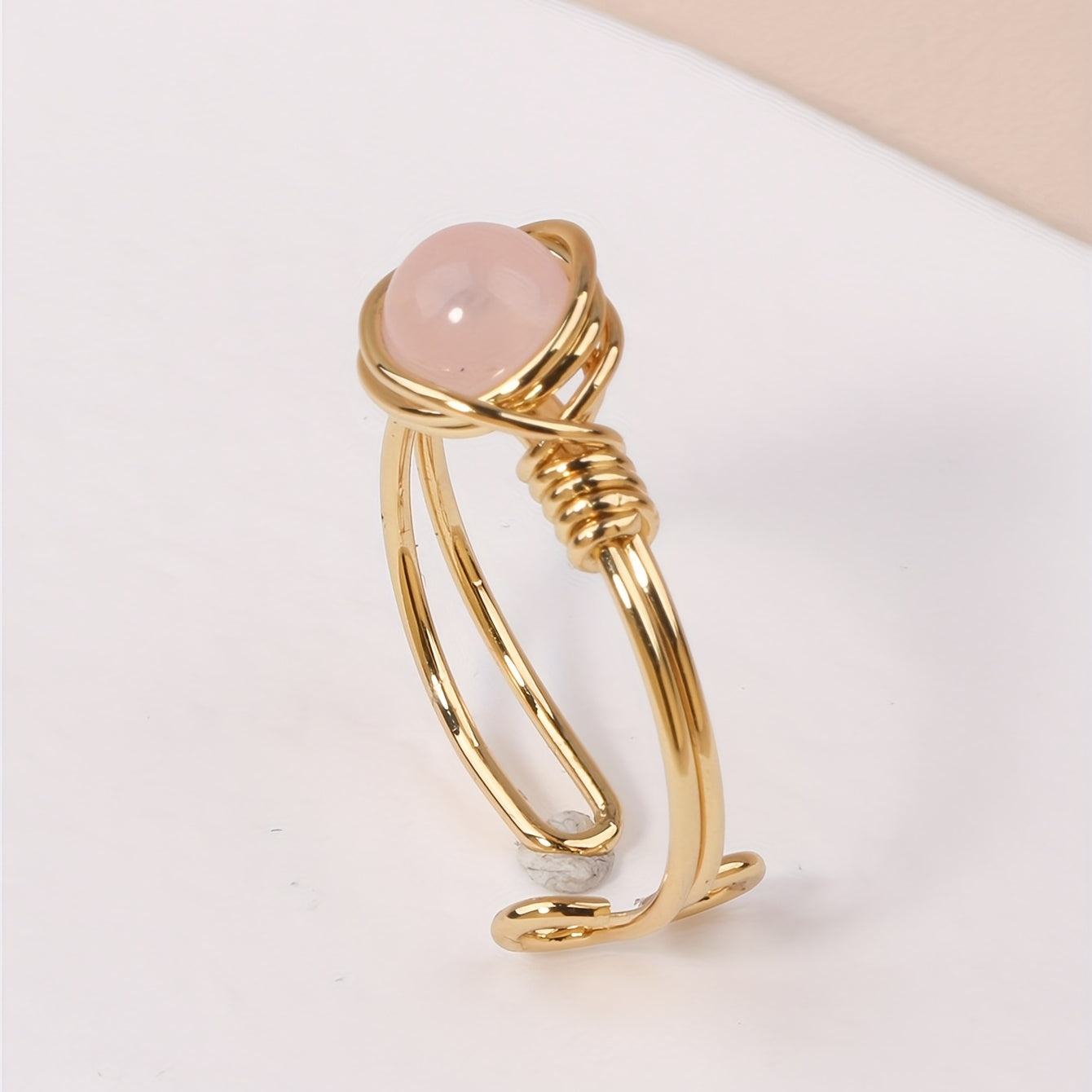 Irregular Golden Wire Wrapped Gemstone Ring