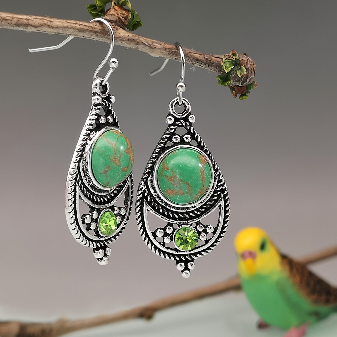 Vintage Boho Stone Dangling Earrings